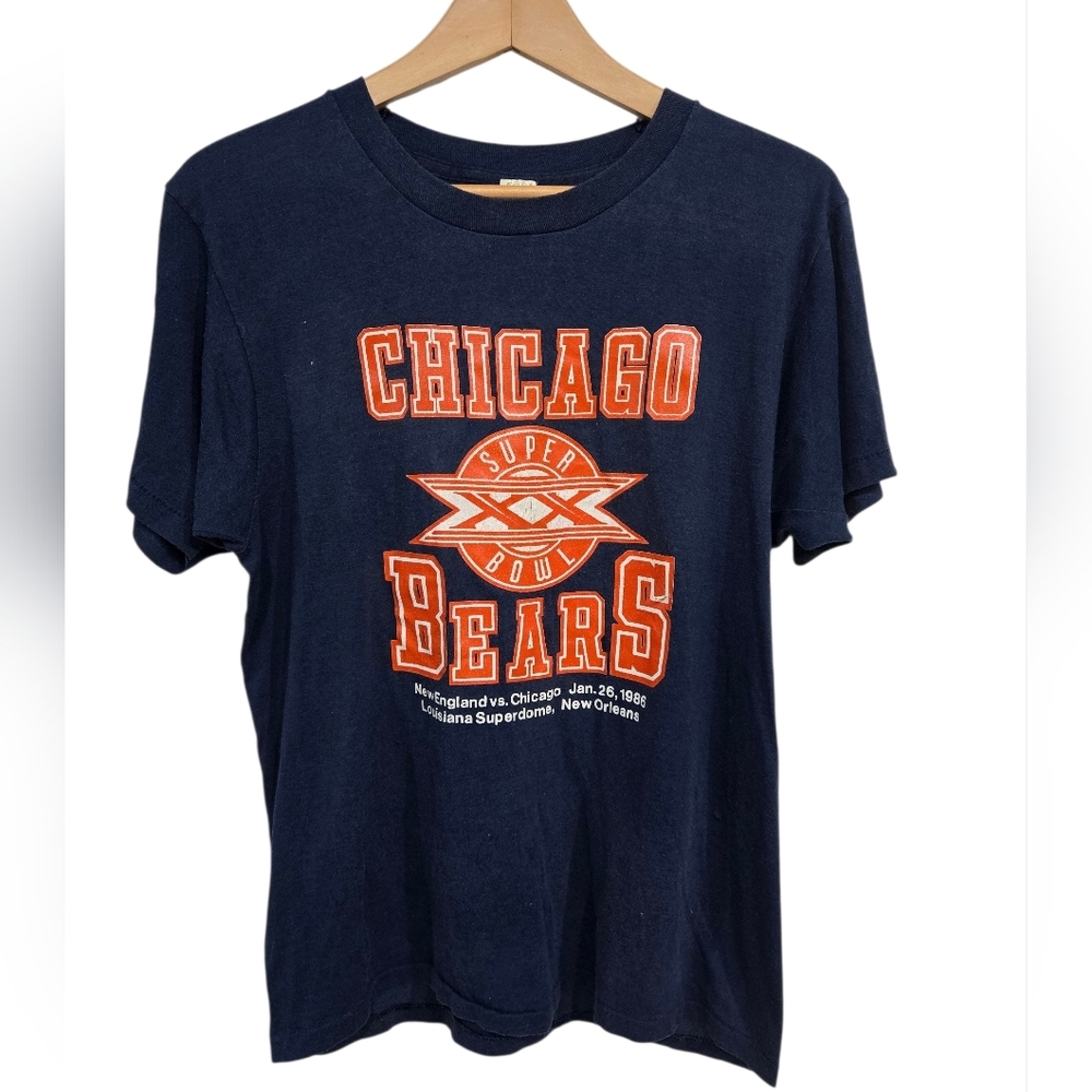 Vintage Chicago Bears 1986 Super Bowl XX Navy T-Shirt